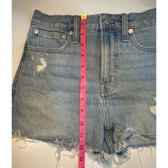 Madewell High-Rise Denim Shorts Women's 26 Distressed w/5 Pockets Button/ZipUp - Picture 10 of 10